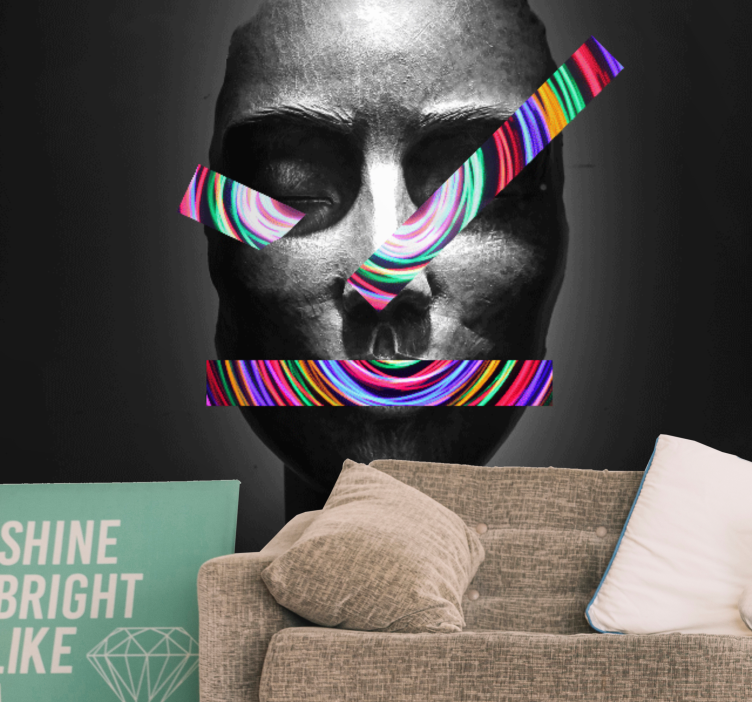 Absztrakt arcvonások művészeti falfestmények - TenStickers