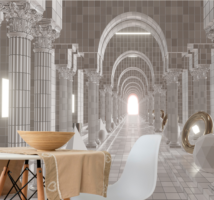 Absztrakt falfestmények építészeti folyosótervezéshez - TenStickers