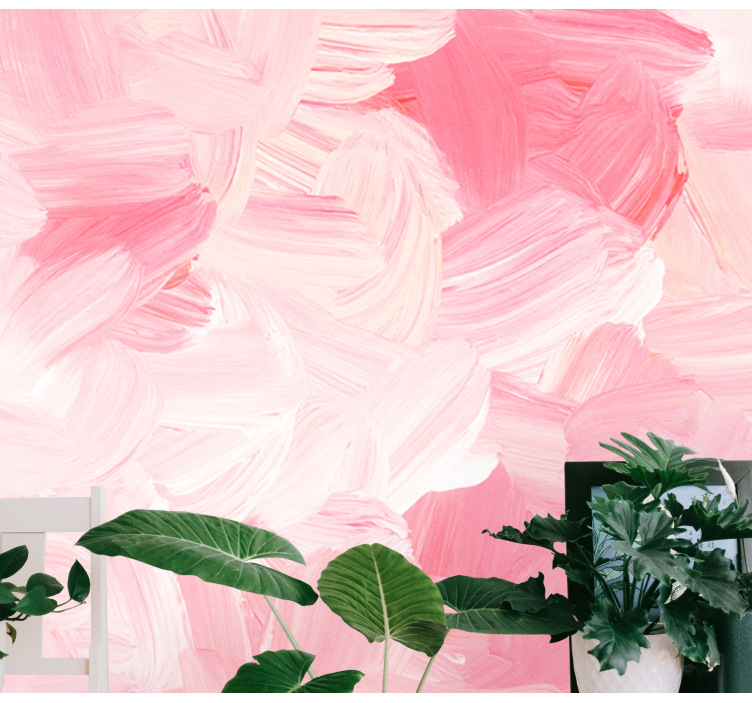 Absztrakt pasztell rózsaszín és fehér fototapéta - TenStickers