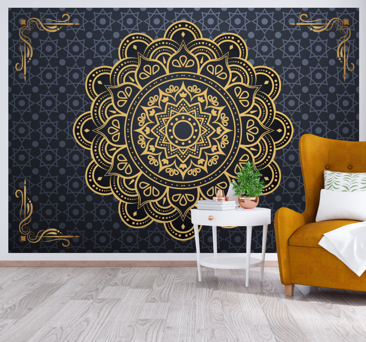 Arany mandala falfestmény - TenStickers
