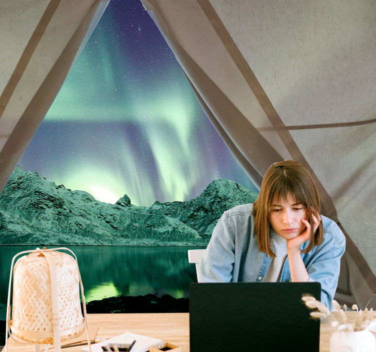 Aurora borealis nézet Táj fototapéta - TenStickers