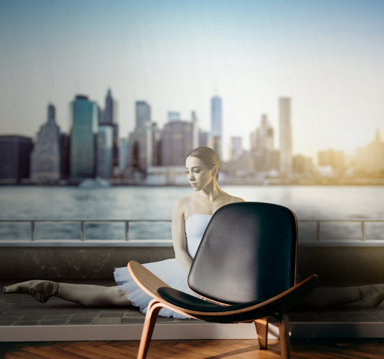 Ballett táncos városkép emberek falfestmények - TenStickers