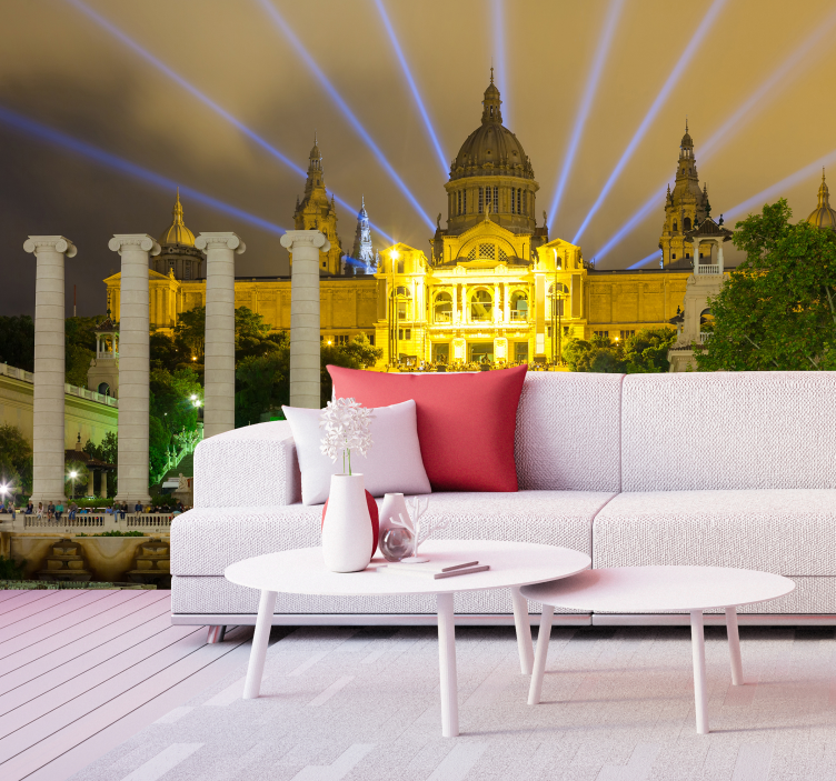 Barcelonai éjszakai fények Városi falfestmény - TenStickers