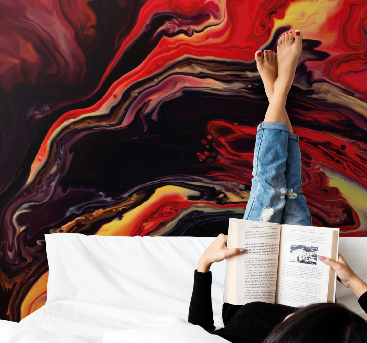 Barna és vörös márvány absztrakt fototapéta - TenStickers