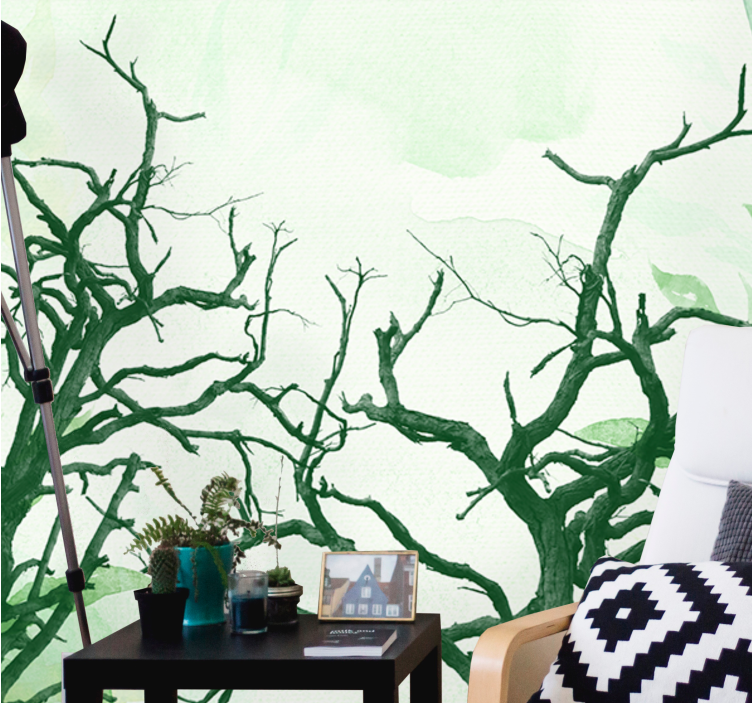 Bonyolult fa sziluettek falfestmények - TenStickers