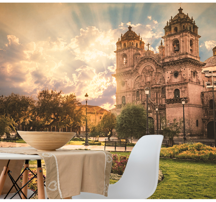 Cusco katedrális naplemente városi falfestmény - TenStickers