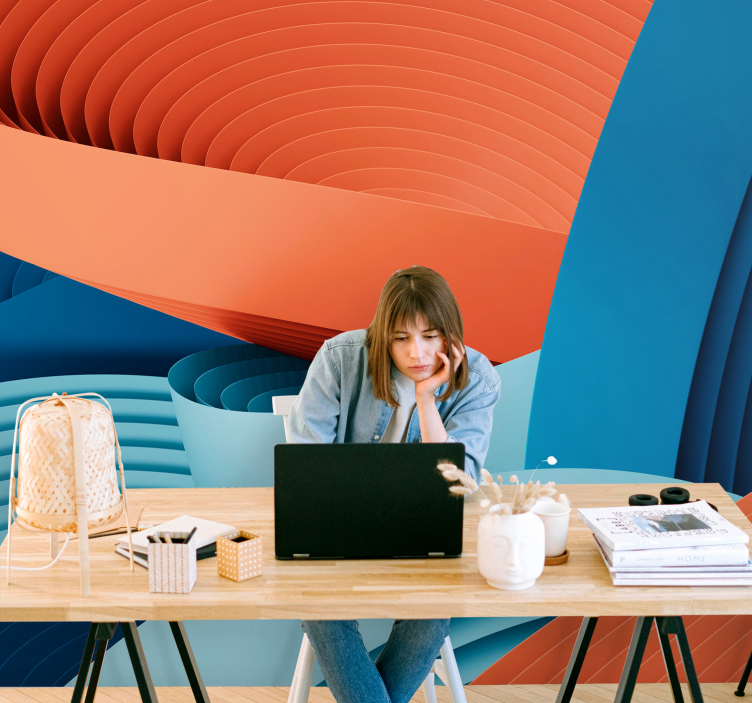 Dinamikus papír rétegek absztrakt falfestmények - TenStickers