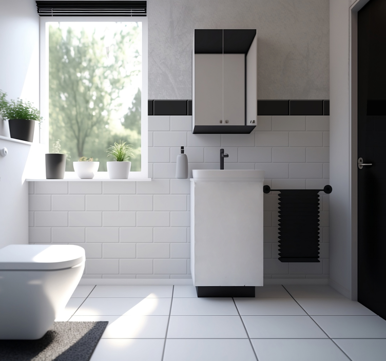 Egyéb textúra és minta fototapéta fehér csempe - TenStickers