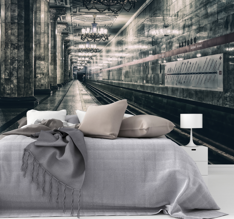 Egyedi metró platform falfestmény - TenStickers