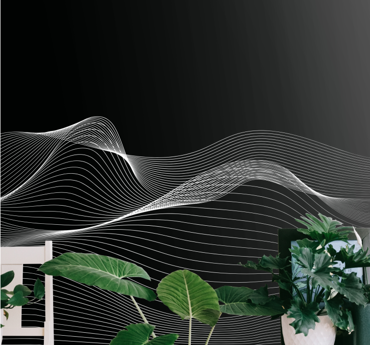 Elegánsan áramló vonalak Kortárs falfestmény - TenStickers