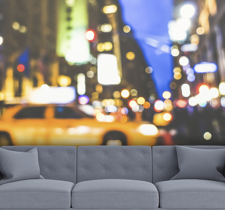 Elmosódott éjszaka new york-i falfestményen - TenStickers