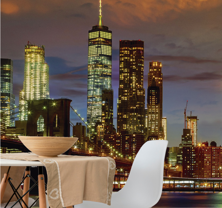 épület naplemente new york falfestmény - TenStickers
