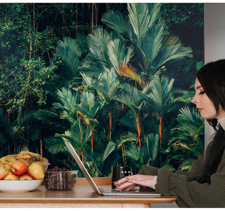 Erdő és a zöld fa falfestmény - TenStickers