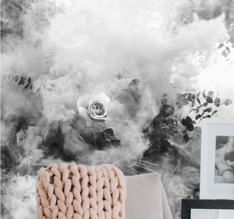 Ethereal white rose virág falfestmények - TenStickers