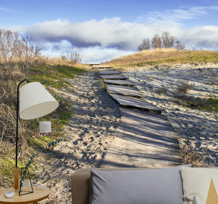 Fából készült ösvény táj falfestmények - TenStickers