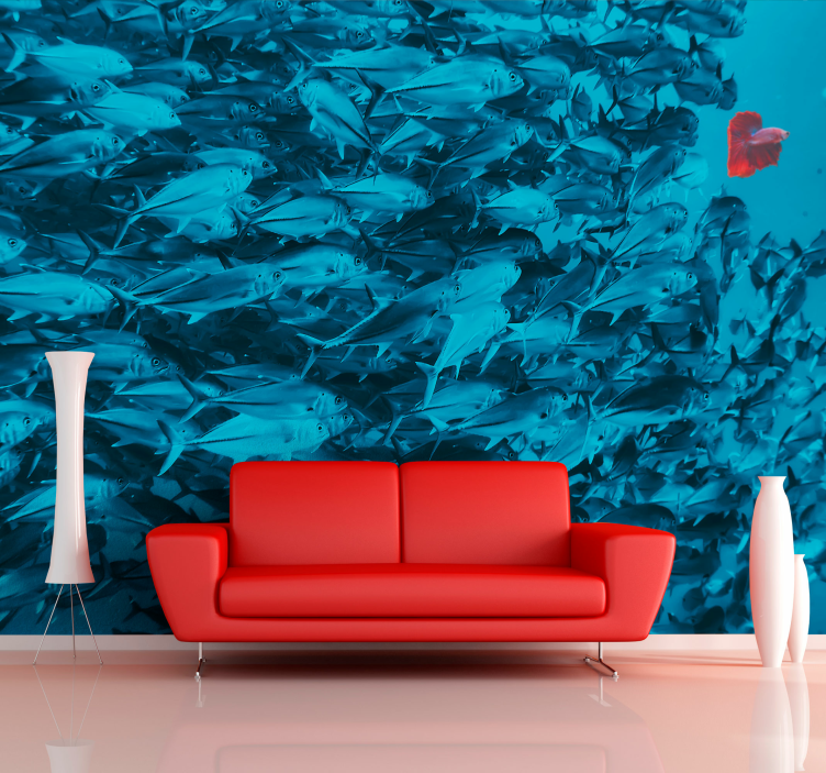 Fal fotó hal az óceánban 3d matrica - TenStickers