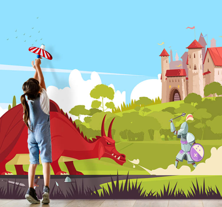 Fantázia sárkánytalálkozó falfestmények - TenStickers