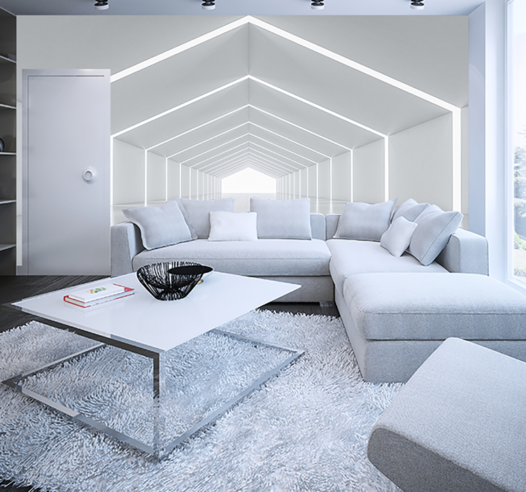 Fehér alagút 3d falfestmény - TenStickers