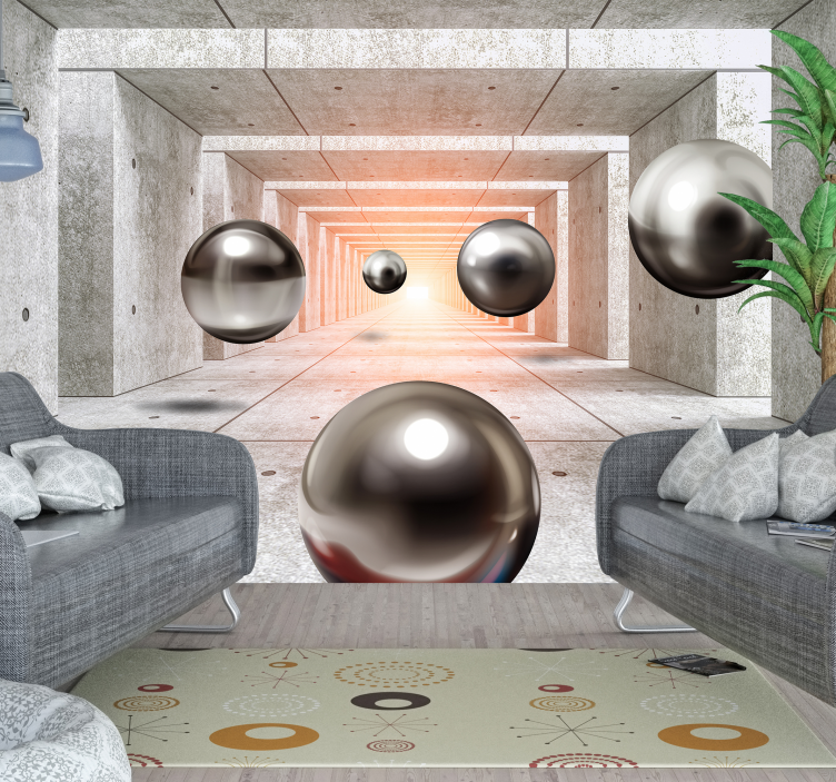 Futurisztikus alagút 3d falfestmény - TenStickers