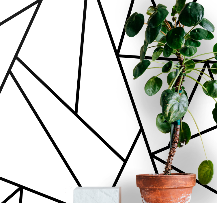 Geometrikus fekete vonalak absztrakt falfestmények - TenStickers