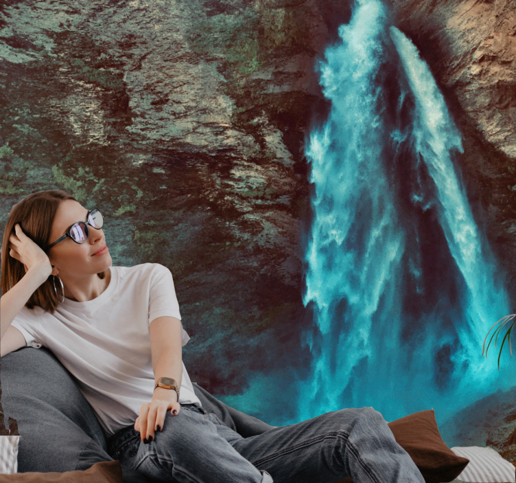 Grand vízfolyás perspektíva hegyi falfestmények - TenStickers