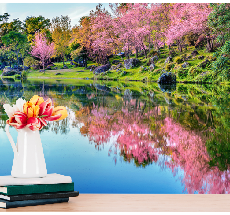 Gyönyörű cseresznyevirág fák falfestmény - TenStickers