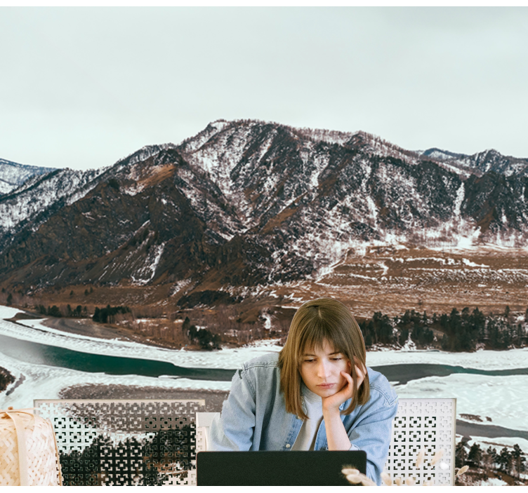 Hegyi folyó látvány - táj falfestmények - TenStickers