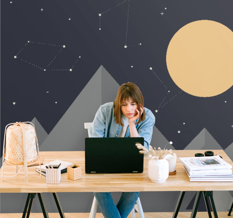 Holdfényes hegyek tér falfestmény - TenStickers