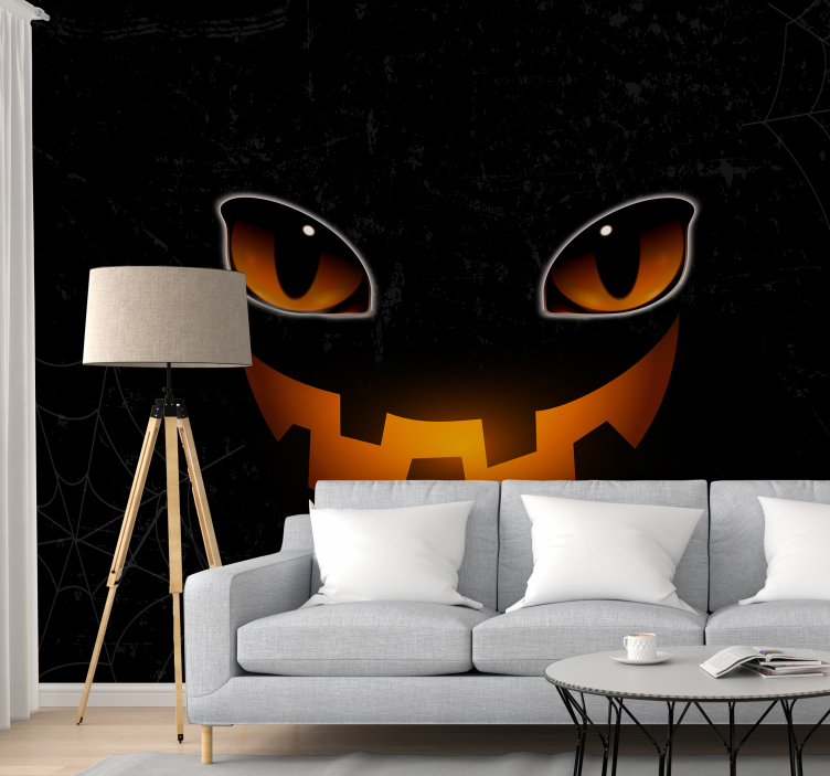 Ijesztő halloween macska falfestmény - TenStickers