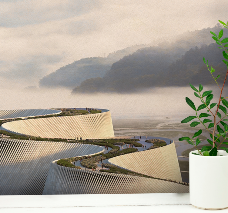 Ívelt építészeti forma táj falfestmények - TenStickers