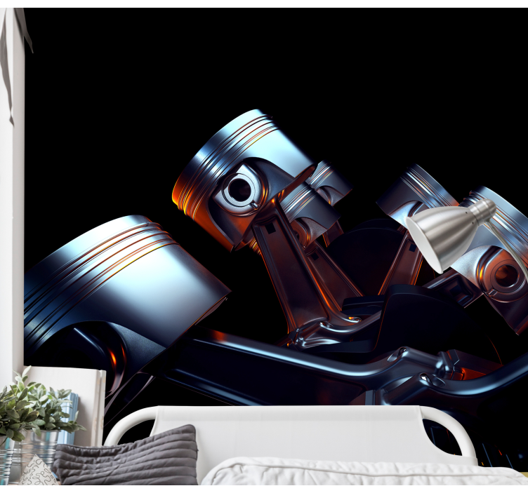 Jármű falfestmények - motorkomponens részletek - TenStickers