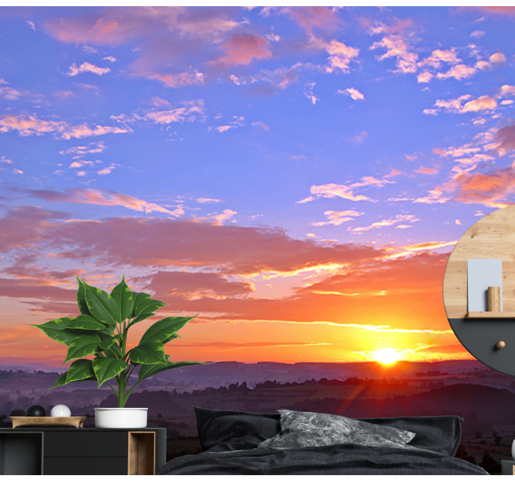 Kék láthatár a hegyi fototapétahez - TenStickers