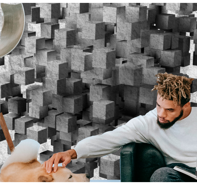 Kockás felületi minta falfestmények - TenStickers