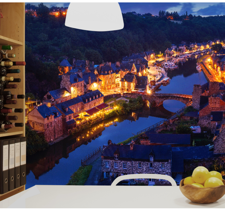 Középkori falusi fények Városi falfestmény - TenStickers