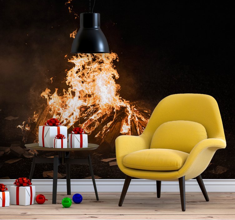 Lángoló tűzgyújtó jelenet absztrakt falfestmények - TenStickers