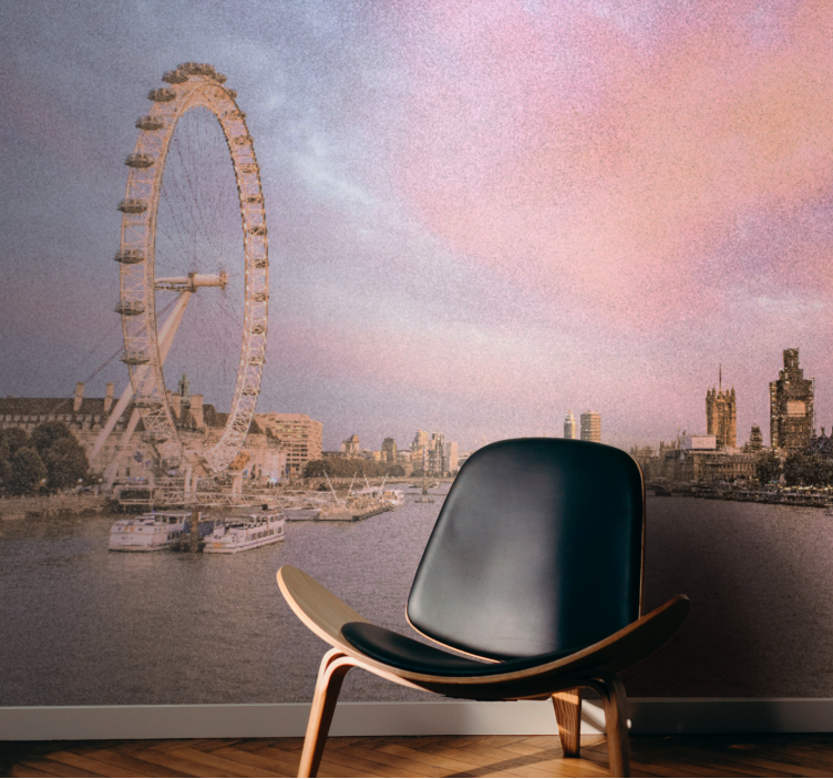 Londoni falfestmények - london eye kilátás - TenStickers
