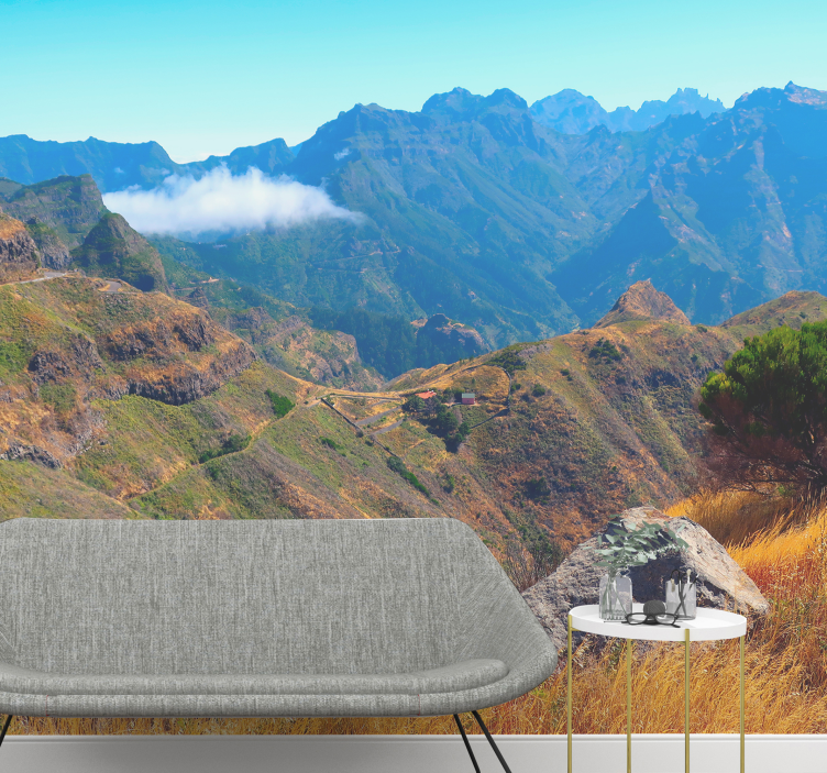 Madeira-sziget hegyi falfestmény - TenStickers