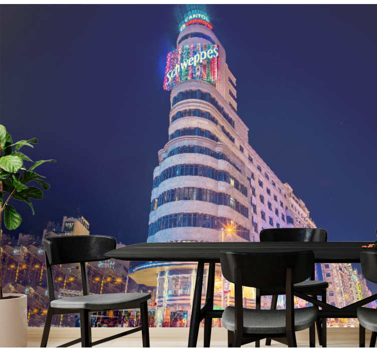 Madridi falfestmények madrid éjszakai látképe - TenStickers