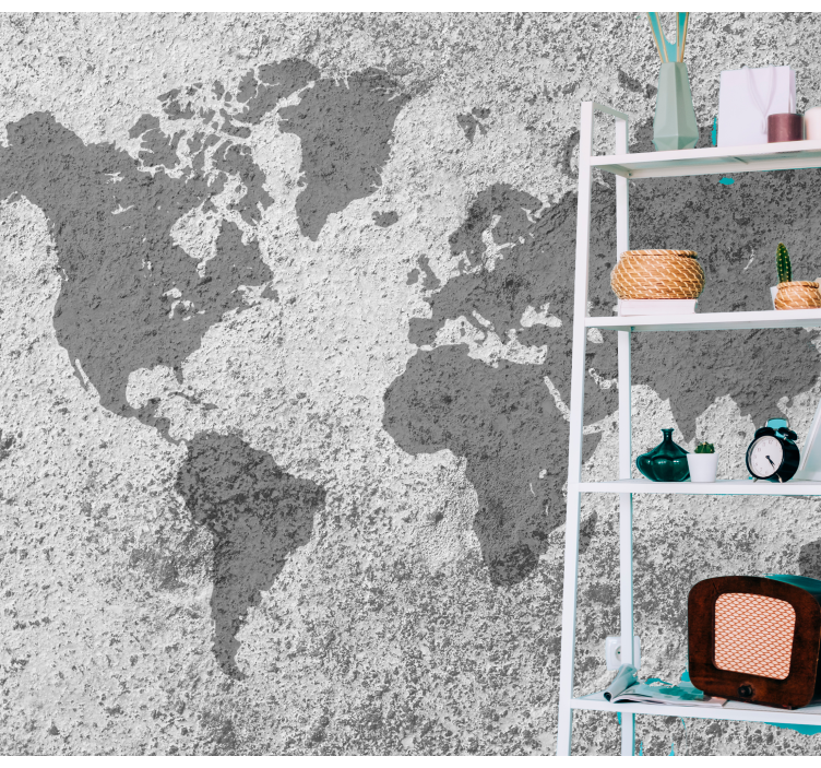 Művészi világtérkép falfestmény - TenStickers