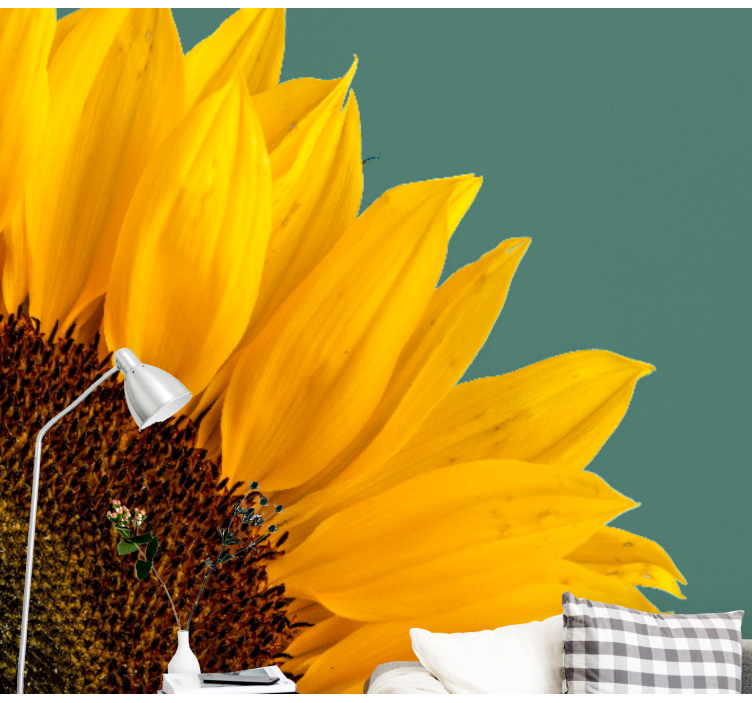 Napraforgó közelről falfestmény - TenStickers