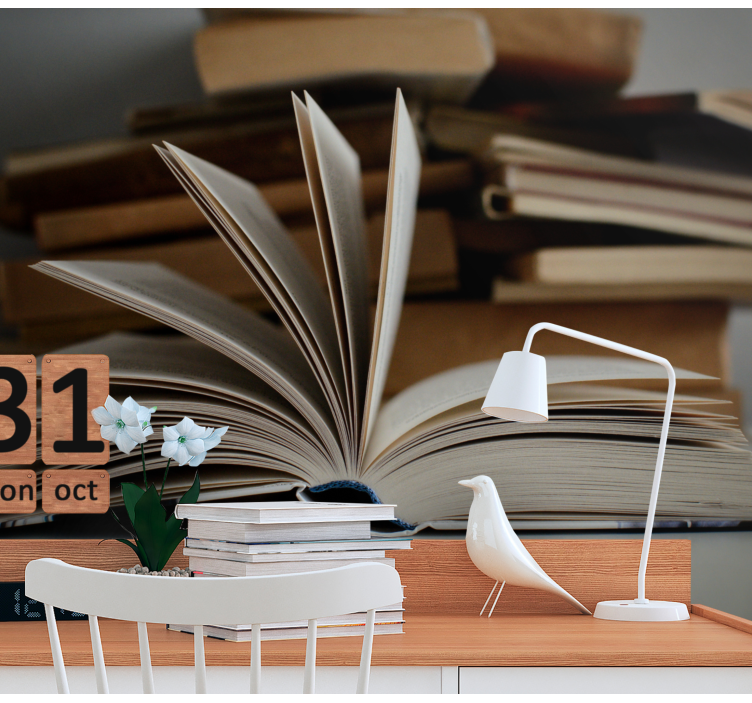 Nyitott könyv vintage falfestmény - TenStickers