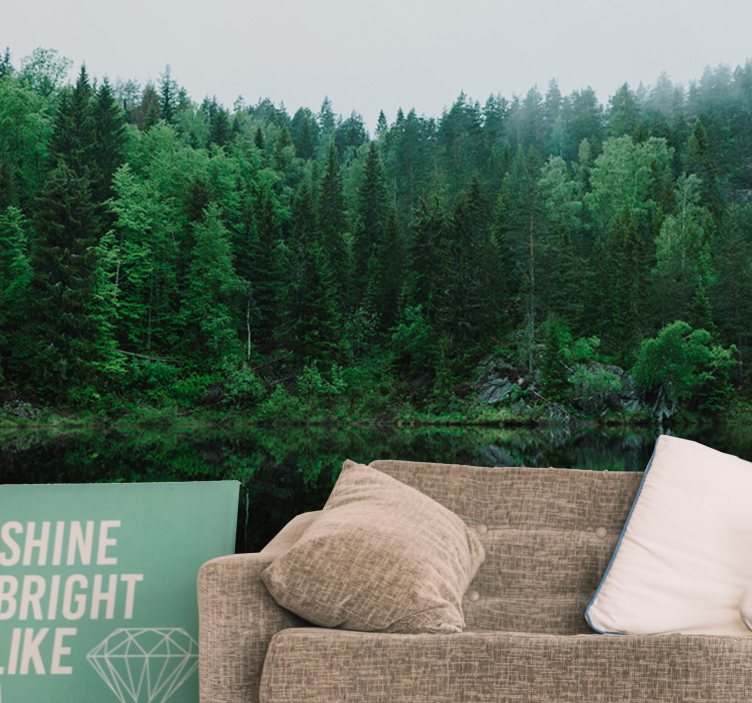 Nyugodt erdő tükör - természeti falikárpitok - TenStickers