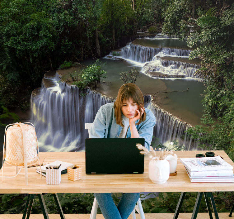 Nyugodt vízesés visszavonulás Természeti falikárpitok - TenStickers