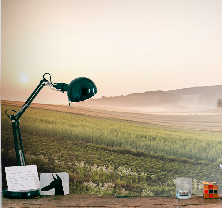 Nyugodt zöld rétek - táj falfestmények - TenStickers