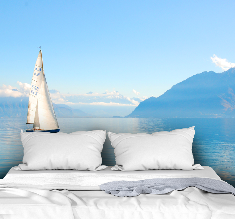 óceán vitorlás hajókkal a tengeri falfestmény alatt - TenStickers