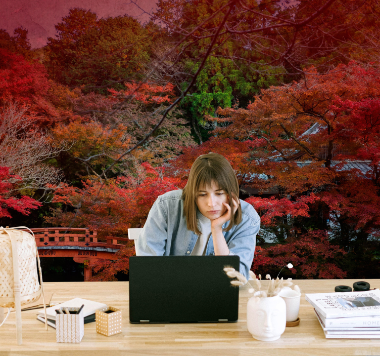 őszi japán természet falfestmény - TenStickers