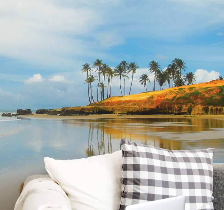 Pálmafák tükröződése táj falfestmények - TenStickers