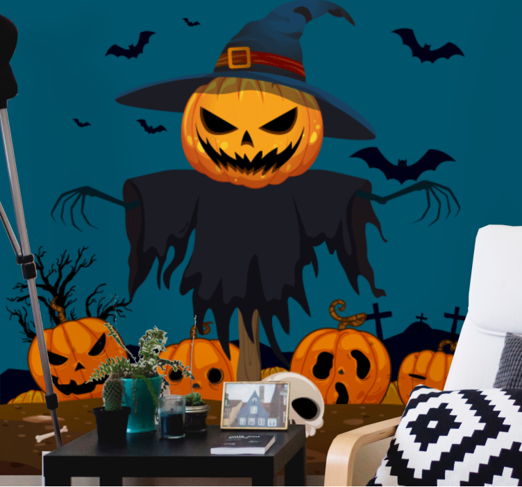 Rémisztő tökös madárijesztő falfestmények halloween - TenStickers