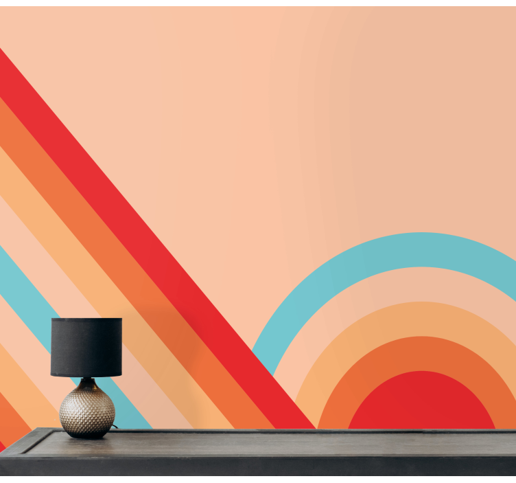 Retro geometrikus minták textúra és a minta falfestmények - TenStickers