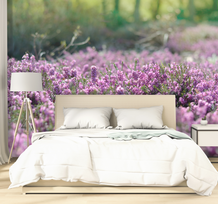 Rózsaszín fák táj falfestmény - TenStickers